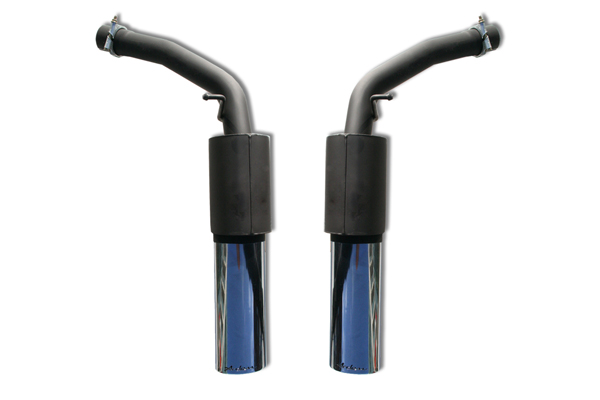 Stainless Steel Rear Silencer System with 2 chromed end pieces - Click Image to Close